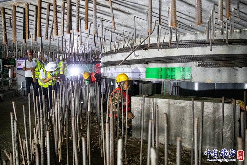 钢筋水泥间，是工人们忙碌的身影。中国雄安官网记者马梦迪 摄