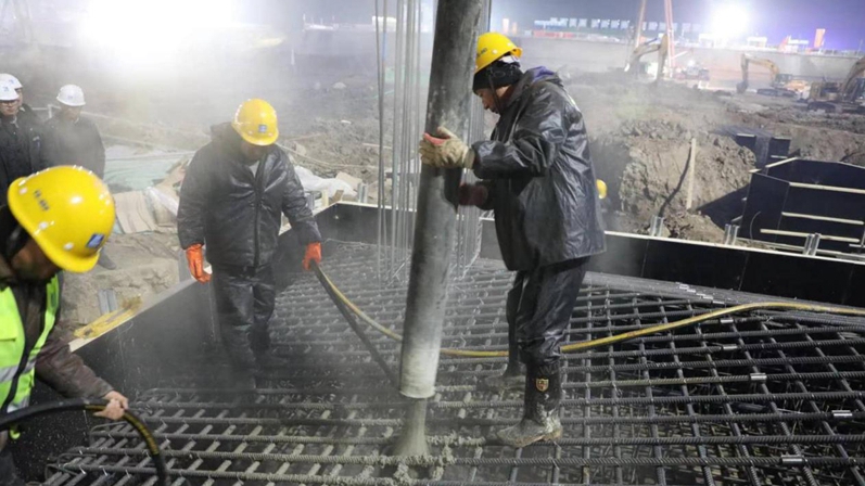 雄安垃圾综合处理设施一期工程项目“荷花塔”首块筏板顺利浇筑