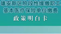 雄安新区阶段性缓缴职工基本医疗保险单位缴费政策明白卡