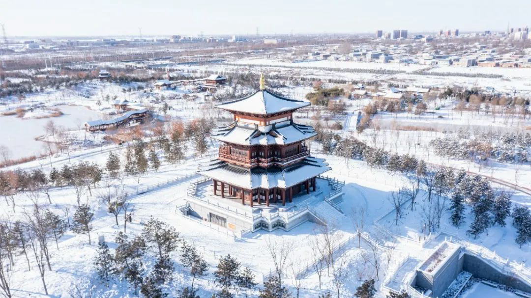 雪后雄安景色如画
