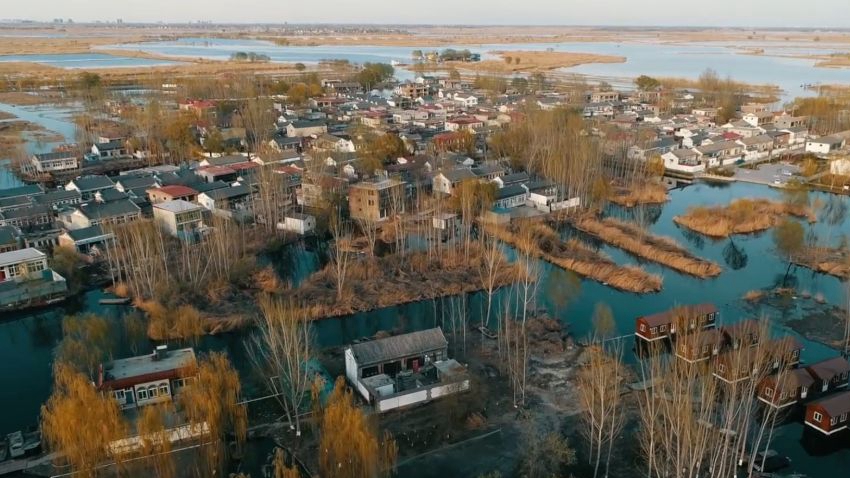 航拍视角看雄安新区的&ldquo;淀中翡翠&rdquo;